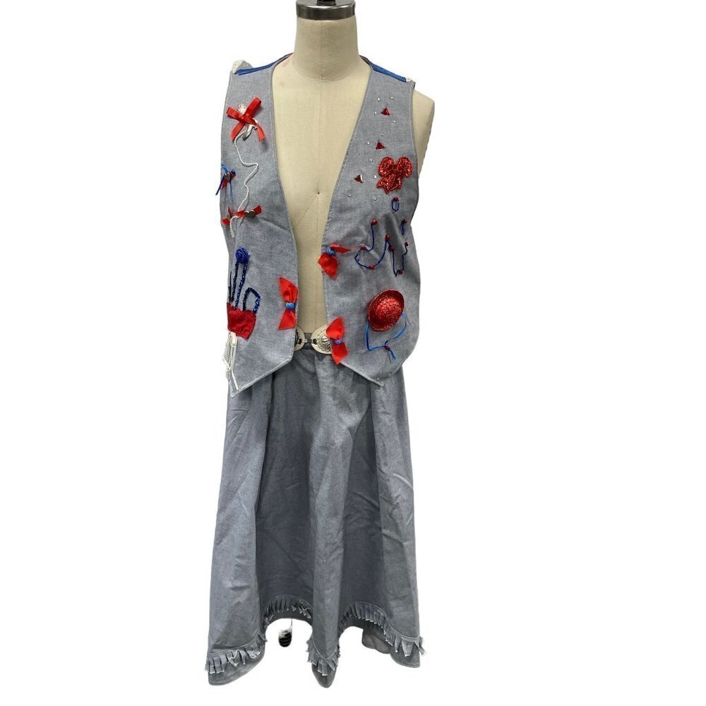 Handmade Dress Skirt Vest Western July 4th‎ Red Blue
